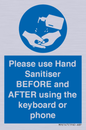 MP6147: Please use Hand Sanitiser BEFORE and AFTER using the keyboard or phone