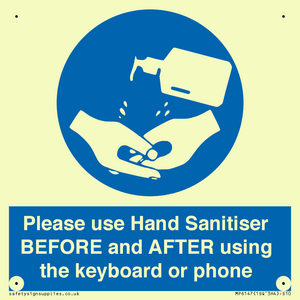 MP6147: Please use Hand Sanitiser BEFORE and AFTER using the keyboard or phone