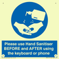 MP6147: Please use Hand Sanitiser BEFORE and AFTER using the keyboard or phone