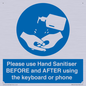 MP6147: Please use Hand Sanitiser BEFORE and AFTER using the keyboard or phone