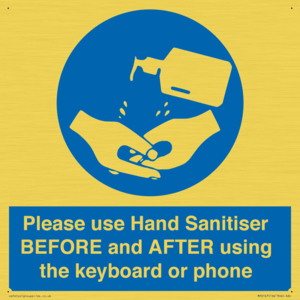 MP6147: Please use Hand Sanitiser BEFORE and AFTER using the keyboard or phone