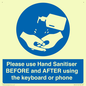 MP6147: Please use Hand Sanitiser BEFORE and AFTER using the keyboard or phone