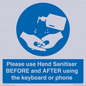 MP6147: Please use Hand Sanitiser BEFORE and AFTER using the keyboard or phone