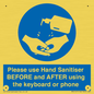 MP6147: Please use Hand Sanitiser BEFORE and AFTER using the keyboard or phone