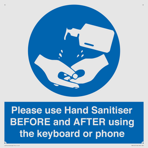 MP6147: Please use Hand Sanitiser BEFORE and AFTER using the keyboard or phone