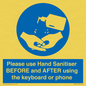 MP6147: Please use Hand Sanitiser BEFORE and AFTER using the keyboard or phone