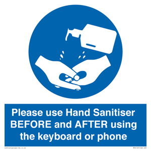 MP6147: Please use Hand Sanitiser BEFORE and AFTER using the keyboard or phone