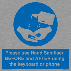 MP6147: Please use Hand Sanitiser BEFORE and AFTER using the keyboard or phone
