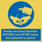 MP6147: Please use Hand Sanitiser BEFORE and AFTER using the keyboard or phone