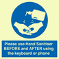 MP6147: Please use Hand Sanitiser BEFORE and AFTER using the keyboard or phone