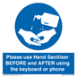 MP6147: Please use Hand Sanitiser BEFORE and AFTER using the keyboard or phone