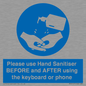 MP6147: Please use Hand Sanitiser BEFORE and AFTER using the keyboard or phone