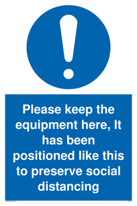 MP6157: Please keep the equipment here, It has been positioned like this to preserve social distancing