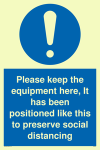 MP6157: Please keep the equipment here, It has been positioned like this to preserve social distancing