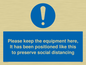 MP6157: Please keep the equipment here, It has been positioned like this to preserve social distancing
