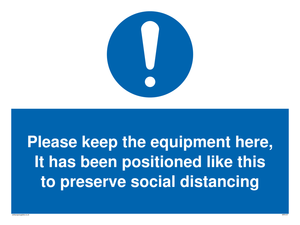 MP6157: Please keep the equipment here, It has been positioned like this to preserve social distancing