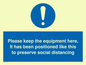MP6157: Please keep the equipment here, It has been positioned like this to preserve social distancing