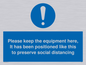 MP6157: Please keep the equipment here, It has been positioned like this to preserve social distancing