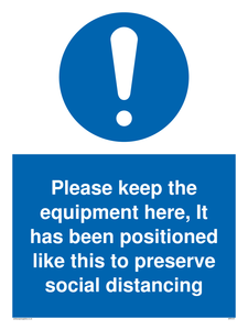 MP6157: Please keep the equipment here, It has been positioned like this to preserve social distancing