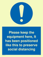 MP6157: Please keep the equipment here, It has been positioned like this to preserve social distancing