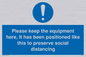 MP6157: Please keep the equipment here, It has been positioned like this to preserve social distancing