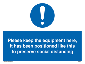 MP6157: Please keep the equipment here, It has been positioned like this to preserve social distancing