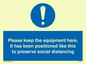MP6157: Please keep the equipment here, It has been positioned like this to preserve social distancing