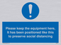 MP6157: Please keep the equipment here, It has been positioned like this to preserve social distancing
