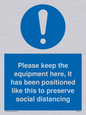 MP6157: Please keep the equipment here, It has been positioned like this to preserve social distancing