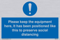 MP6157: Please keep the equipment here, It has been positioned like this to preserve social distancing