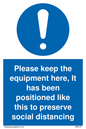 MP6157: Please keep the equipment here, It has been positioned like this to preserve social distancing