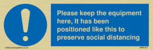 MP6157: Please keep the equipment here, It has been positioned like this to preserve social distancing