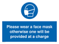 MP6179: Please wear a face mask otherwise one will be provided at a charge