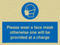 MP6179: Please wear a face mask otherwise one will be provided at a charge