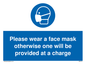 MP6179: Please wear a face mask otherwise one will be provided at a charge