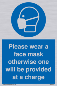 MP6179: Please wear a face mask otherwise one will be provided at a charge