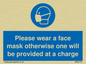 MP6179: Please wear a face mask otherwise one will be provided at a charge