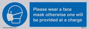 MP6179: Please wear a face mask otherwise one will be provided at a charge