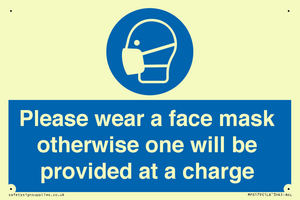 MP6179: Please wear a face mask otherwise one will be provided at a charge