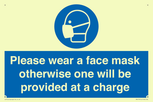 MP6179: Please wear a face mask otherwise one will be provided at a charge