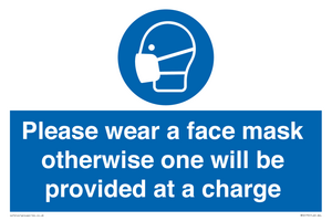 MP6179: Please wear a face mask otherwise one will be provided at a charge