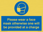 MP6179: Please wear a face mask otherwise one will be provided at a charge