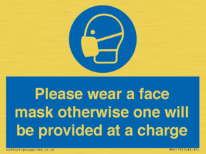 MP6179: Please wear a face mask otherwise one will be provided at a charge
