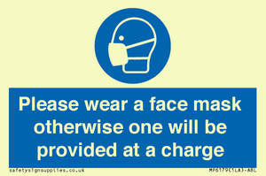 MP6179: Please wear a face mask otherwise one will be provided at a charge