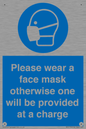 MP6179: Please wear a face mask otherwise one will be provided at a charge