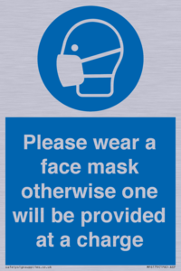 MP6179: Please wear a face mask otherwise one will be provided at a charge