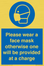 MP6179: Please wear a face mask otherwise one will be provided at a charge