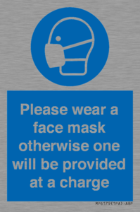 MP6179: Please wear a face mask otherwise one will be provided at a charge