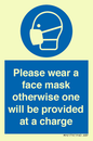 MP6179: Please wear a face mask otherwise one will be provided at a charge