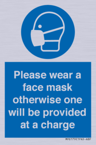 MP6179: Please wear a face mask otherwise one will be provided at a charge